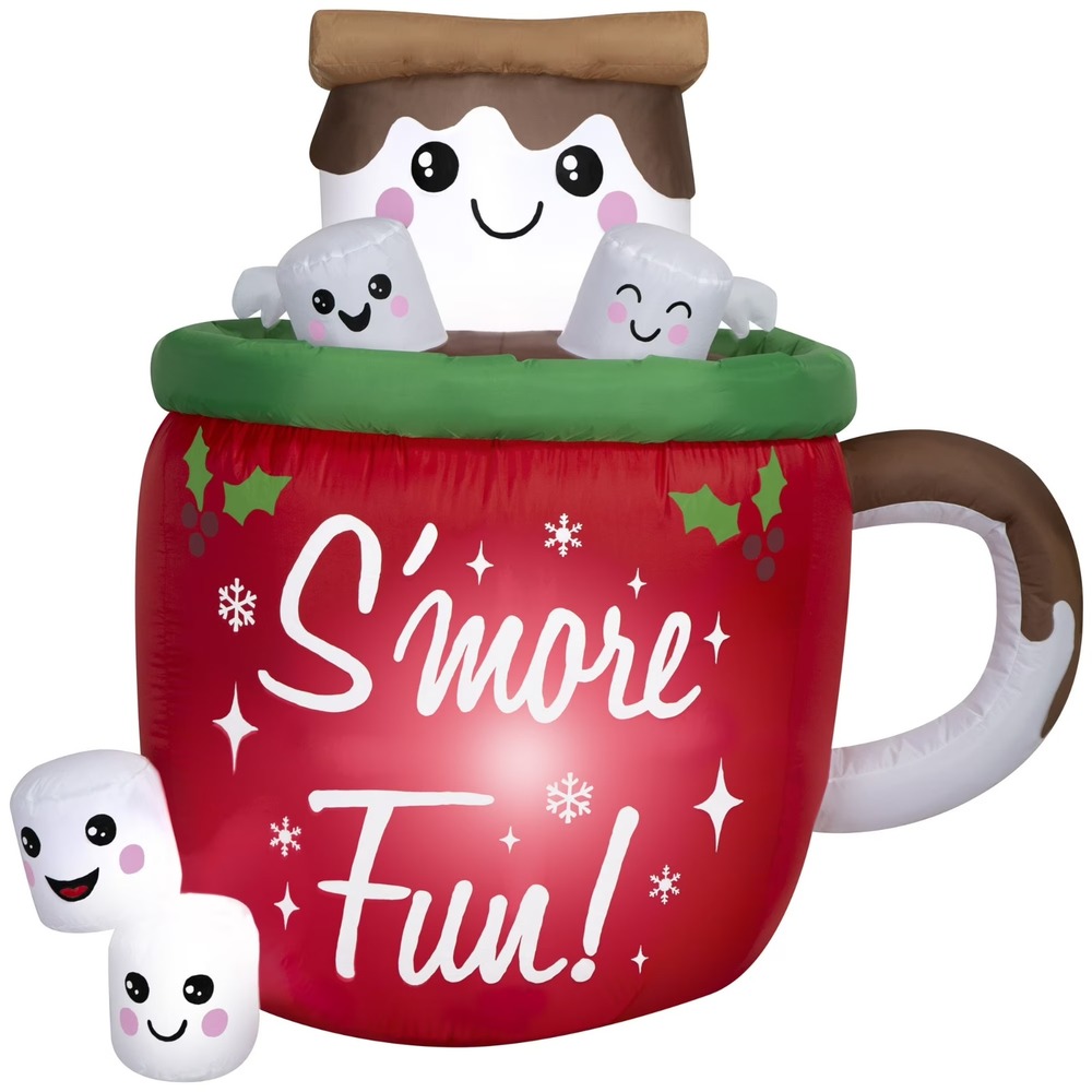 S'mores Spa Mug Christmas Inflatable 4.5ft LED Blow-Up Yard Multicolor Holiday
